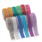 3/4" x 19" Bright Colors Self-Adhesive Rhinestone Rolls 12 Pc